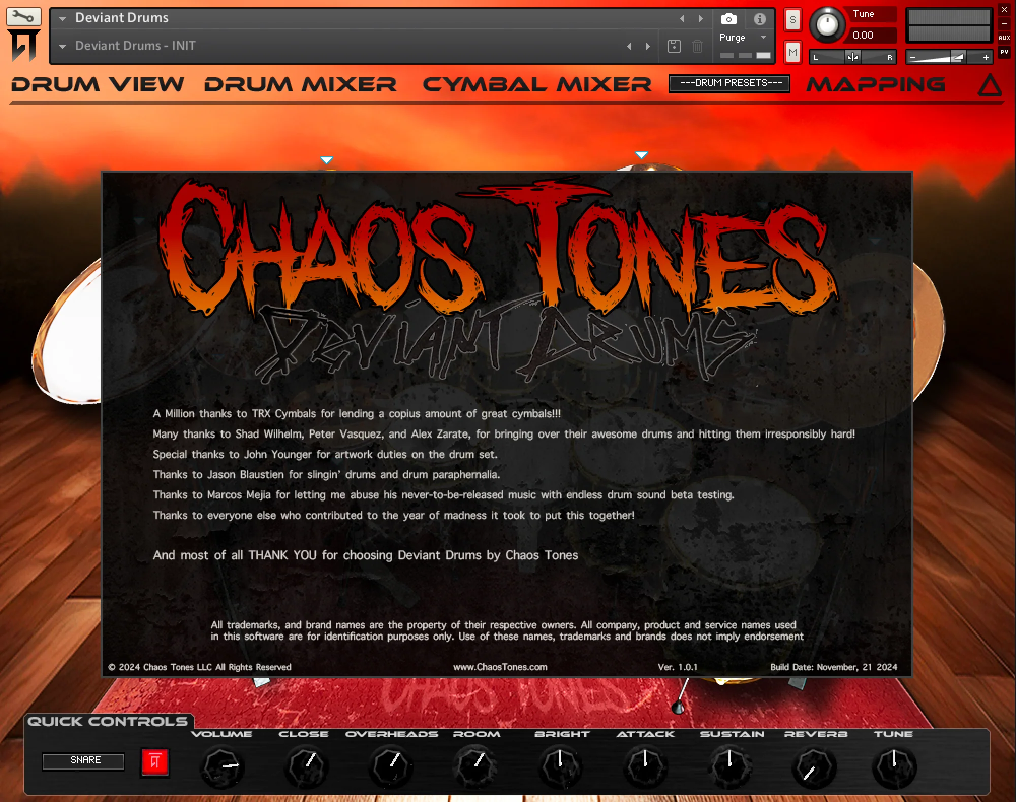 架子鼓音色 Chaos Tones Deviant Drums 8 About